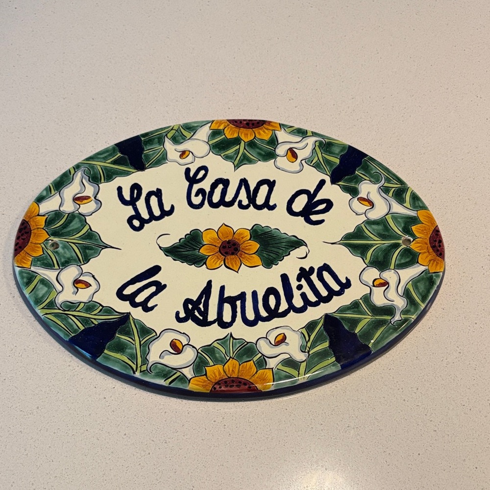 Authentic Mexican Talavera wall hanging.